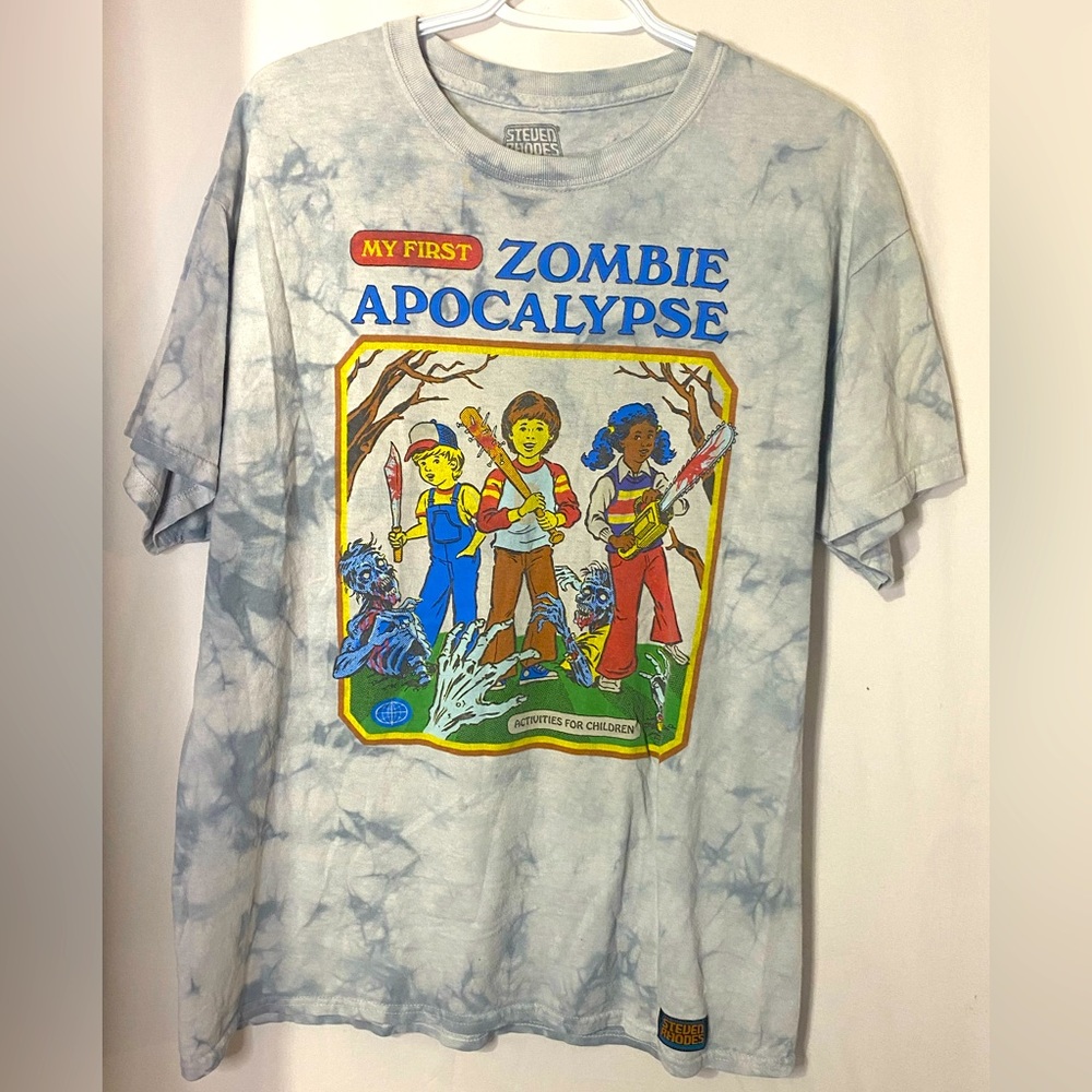 Steven Rhodes my first zombie apocalypse T-Shirt men’s size large